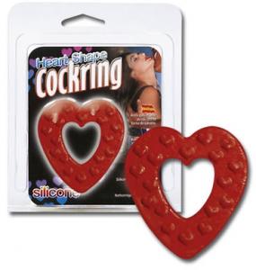 HEART SHAPE COCK RING RED
