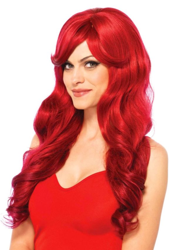 LONG WAVY WIG RED
