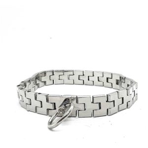 Stainless Steel Watch Band Collar With Gem Lock