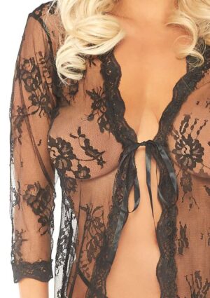 LACE ROBE AND THONG S/M